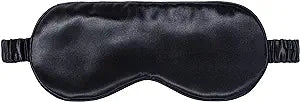 Slip Silk Sleep Mask, Black (One Size) - 100% Pure Mulberry 22 Momme Silk Eye Mask - Comfortable Sleeping Mask with Elastic Band + Pure Silk Filler and Internal Liner